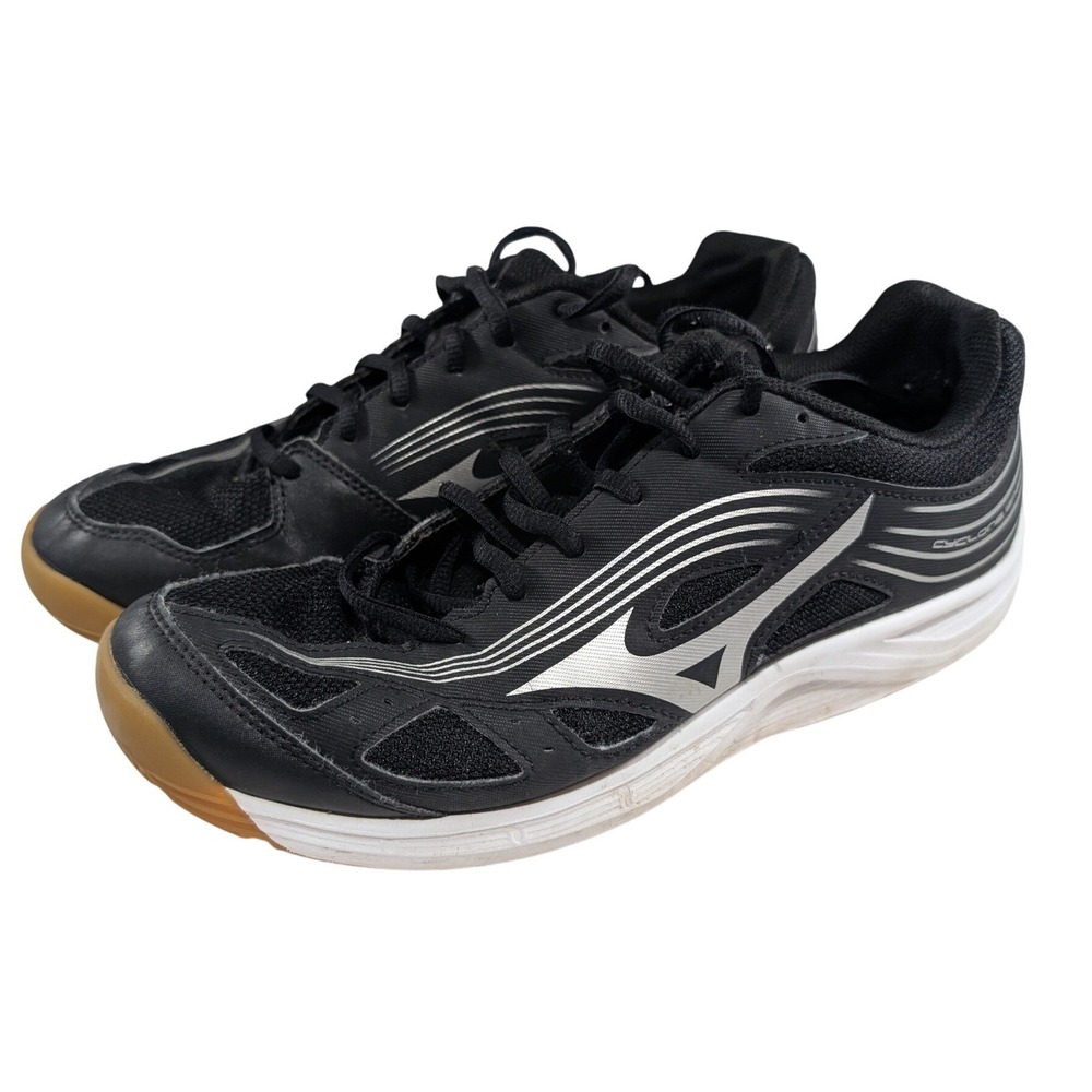 Mizuno Cyclone Speed 3 Black Silver Indoor Court Shoes V1GC218008 Womens 10